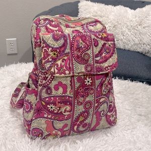 Vera Bradley Pink and Grey/Paisley 15x13 Hardly Used Backpack